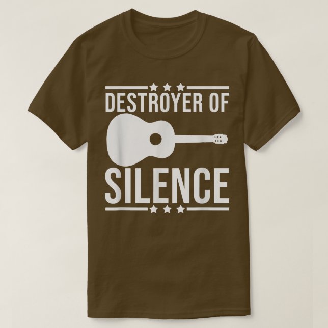 T-shirt Destructeur De Silence Guitare Dire Citation Guita (Design devant)