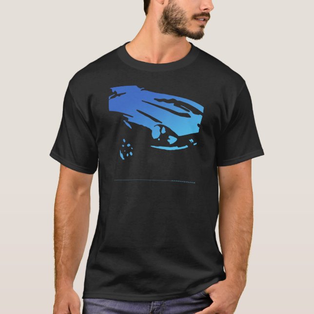 T-shirt Détail de Datsun 240Z - bleu sur la chemise foncée (Devant)