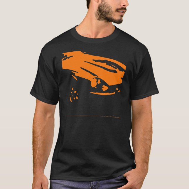 T-shirt Détail de Datsun 240Z - orange sur la chemise (Devant)