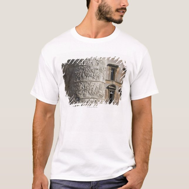 T-shirt détail de la colonne de Trajan avec des bâtiments (Devant)