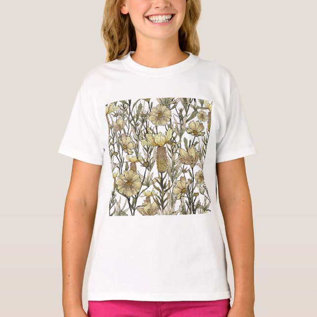 T-shirt Detailed Floral Pattern (Devant)