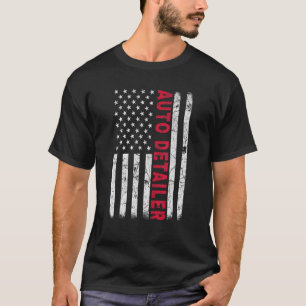 T-shirt Détaillant Auto Us Drapeau Détaillant Auto Détail