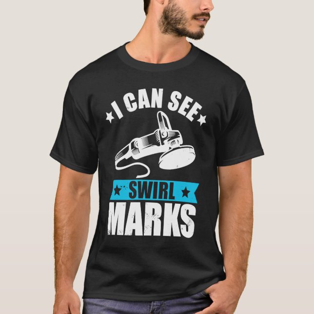 T-shirt Détaillant de voiture peut voir des marques tourbi (Devant)