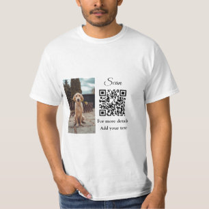 T-shirt Détails simples du nom de l'animal code QR ajouter