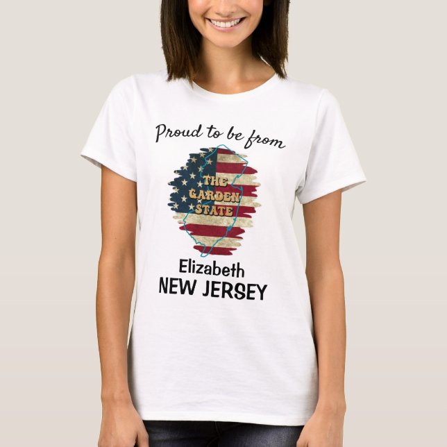 T-shirt d'état New Jersey personnalisé (Devant)