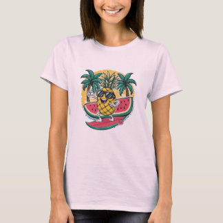 t-shirt d'été amusant, t-shirt de fruits, bonheur 