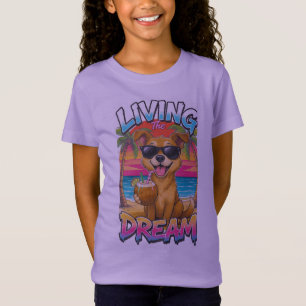 T-shirt d'été de plage de chien mignon