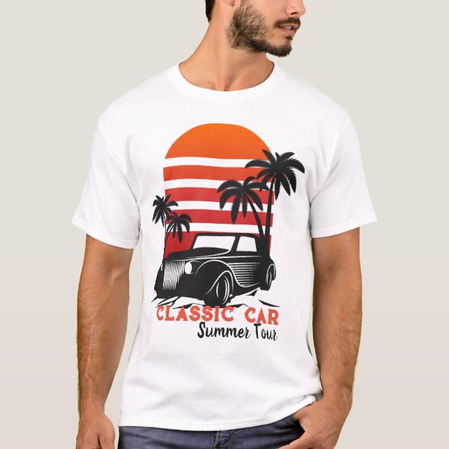 t-shirt d'été de voiture classique (Devant)