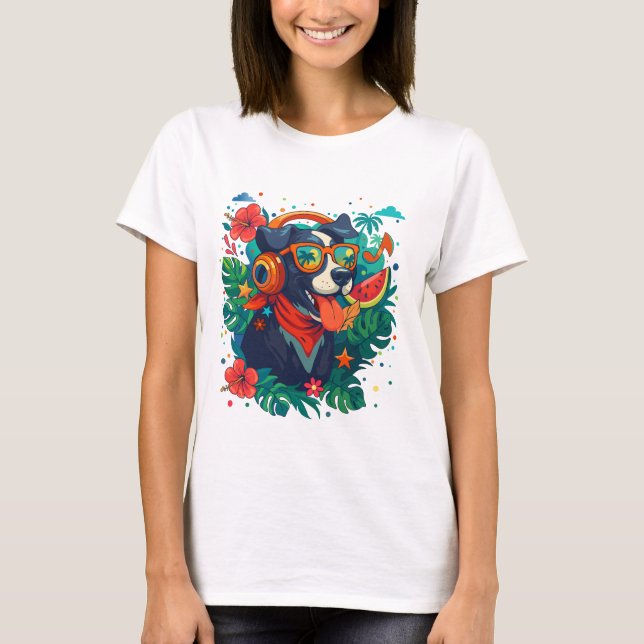 T-shirt d'été tropical (Devant)