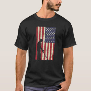 T-shirt Détecteur de métal patriotique américain Chasse Re