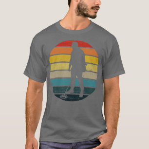 T-shirt Détecteur De Métal Silhouette Sur Un Retro Su Déch