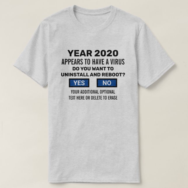 T-shirt Détection du virus de l'Geek de l'ordinateur 2020  (Design devant)
