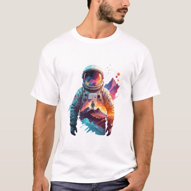 T-shirt Détection spatiale de l'astronaute vectorielle (Devant)