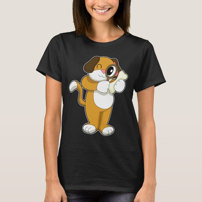 T-shirt Détective de chien Verre de nivellement (Devant)