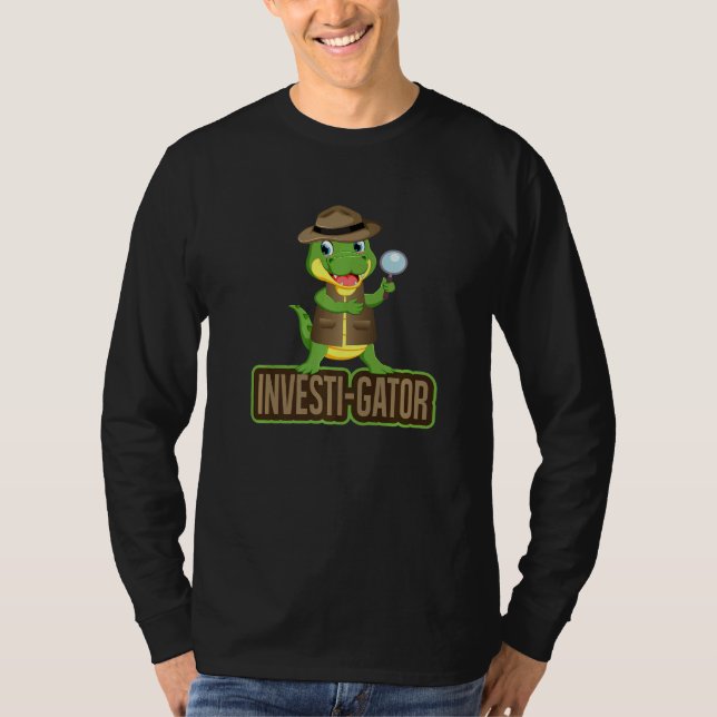 T-shirt Détective de l'Alligator Pun (Devant)
