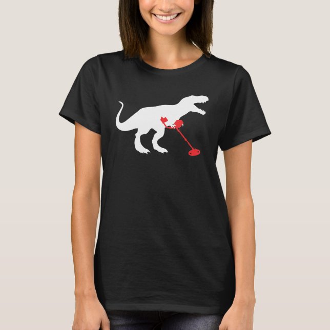 T-shirt Détectsaurus Dinosaur T-Rex Metal Drôle Détection (Devant)