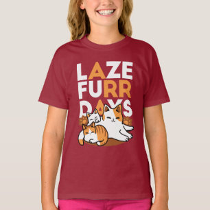 T-shirt Détendez-vous Art Chat - 'Laze Furr Days' pour les