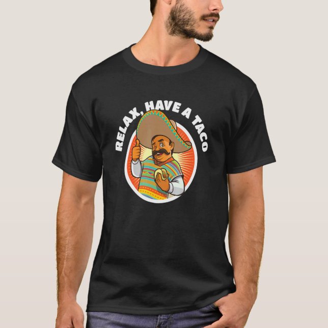 T-shirt Détendez-Vous Avec Un Taco Senor Sancho Mexican Fo (Devant)