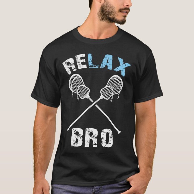 T-shirt détendez-vous brun lacrosse (Devant)