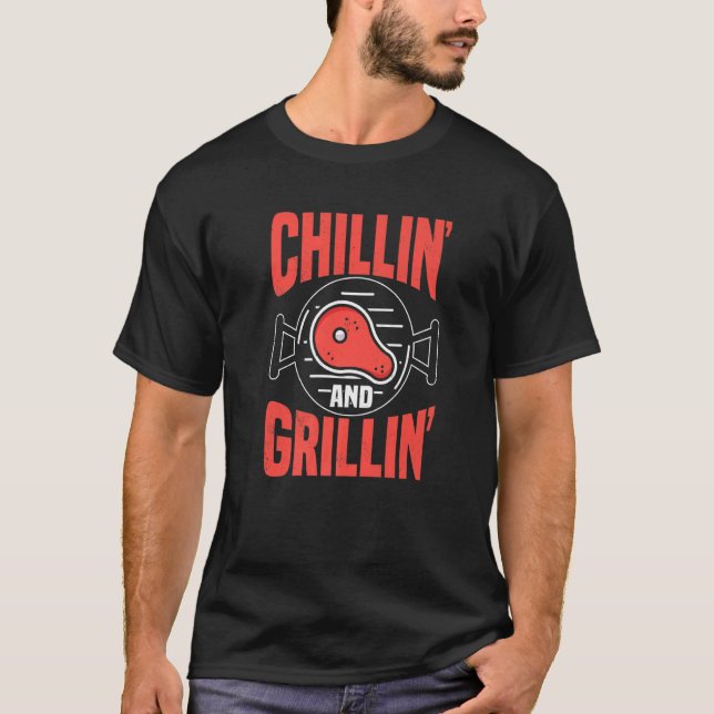 T-shirt Détendez-vous simplement dans le jardin Grill Gril (Devant)