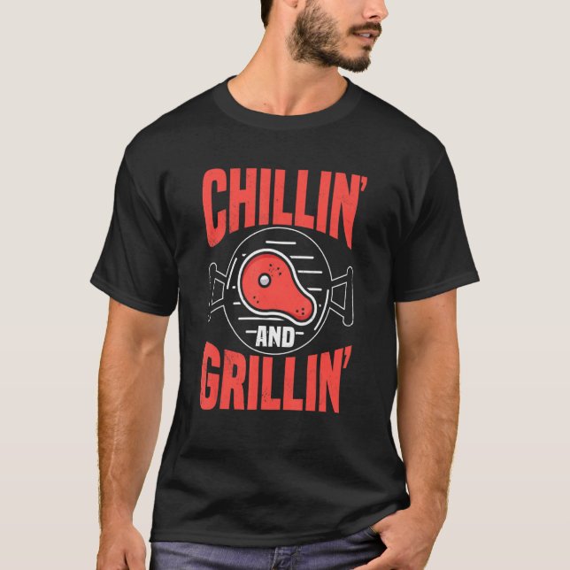 T-shirt Détendez-vous simplement dans le jardin Grill Gril (Devant)