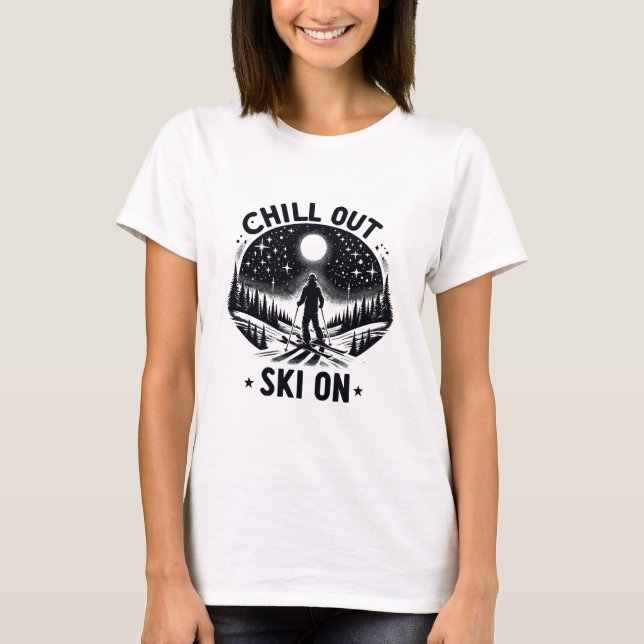 T-shirt Détendez-vous Ski sur (Devant)