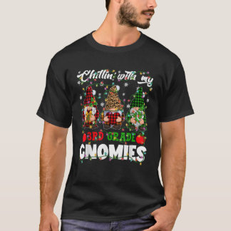 T-shirt Détente avec mes lumières de Noël de gnomes de 3e
