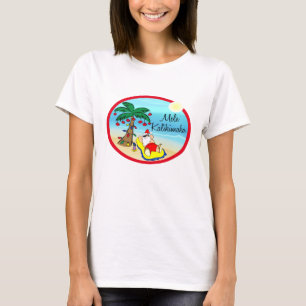 T-shirt Détente sous Noël de hawaiin de Père Noël de p
