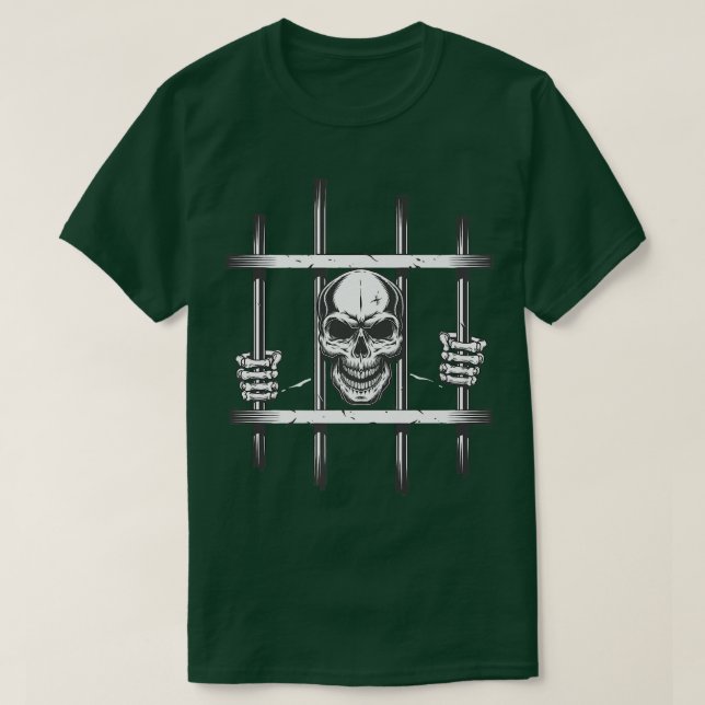 T-shirt Détenu de la prison du comté de Skeleton Prisonnie (Design devant)