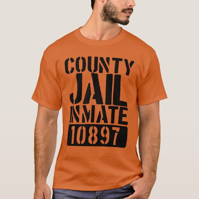 T-shirt Détenu de la prison du comté Drôle Jail Halloween  (Devant)