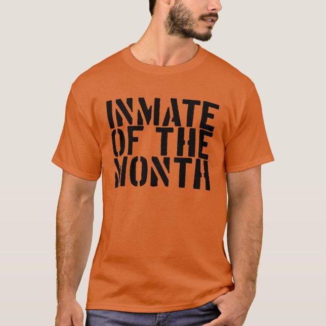 T-shirt Détenu Du Mois Drôle Costume De Prison D'Halloween (Devant)