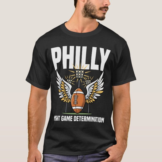 T-SHIRT DÉTERMINATION D'UN MATCH DE NUIT À PHILLY - FOOTBA (Devant)