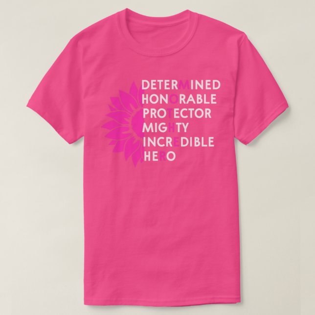 T-shirt déterminé honorable protecteur puissant incroyable (Design devant)