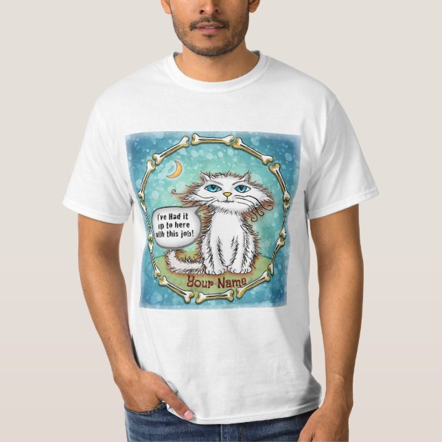 T-shirt Déteste Mon Travail Scraggles Chat (Devant)