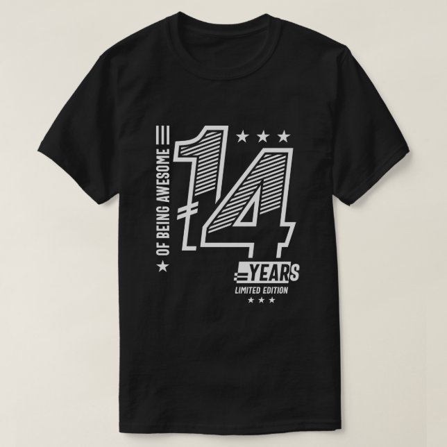 T-shirt D'Être génial 14 ans - 14e anniversaire (Design devant)