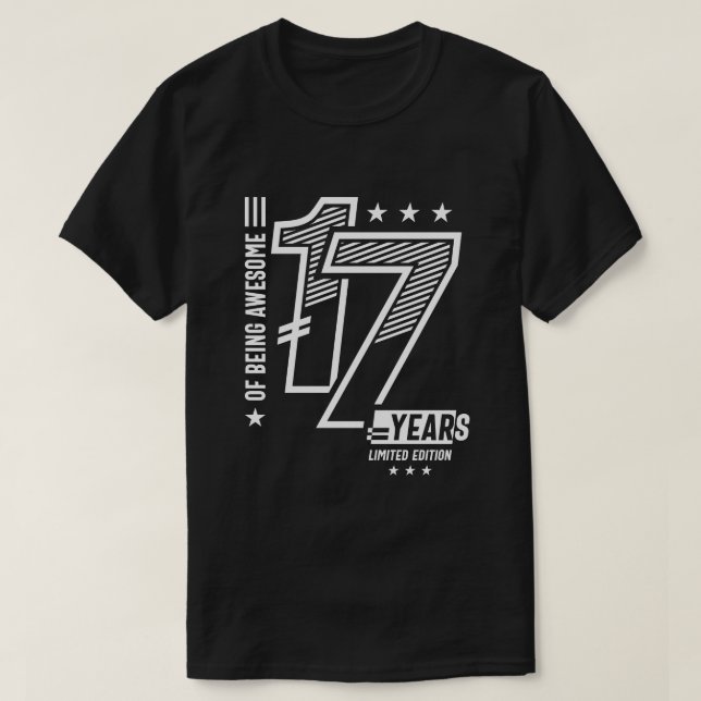 T-shirt D'Être génial 17 ans - 17e anniversaire (Design devant)