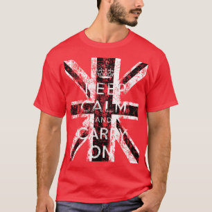 T-SHIRT DÉTRESSÉ GARDEZ CALME ET CONTINUEZ LE DRAPEAU DU R