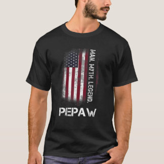 T-shirt Détresse Pepaw Man Mythe Légende Grand-père Vintag