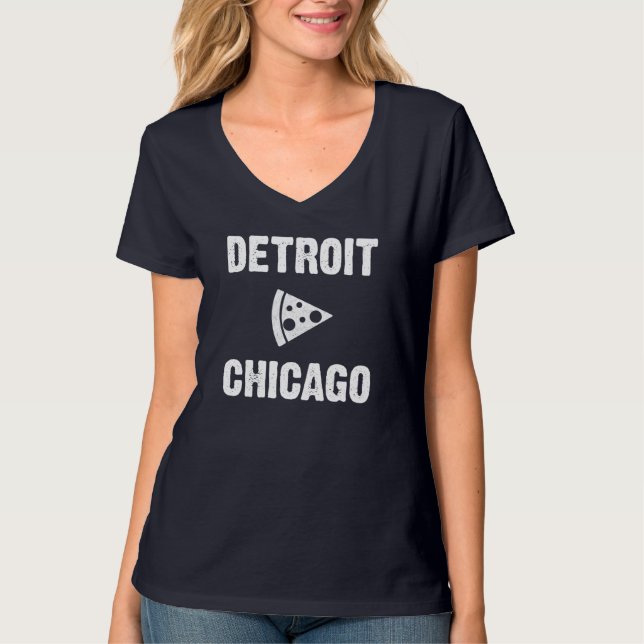 T-shirt Detroit contre Chicago Pizza (Devant)