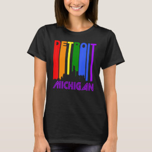 T-shirt Detroit Michigan Lgbtq Gay pride Rainbow Skyline