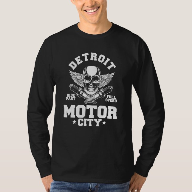 T-shirt Détroit Michigan Motor City Spark Plug Ailes Ride (Devant)