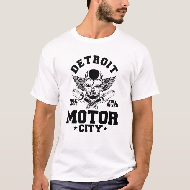 T-shirt Détroit Michigan Motor City Spark Plug Ailes Ride (Devant)