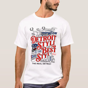 T-shirt dETROIT mICHIGAN REPÈRES iNDUSTRIELS uRBAINS iLLUS