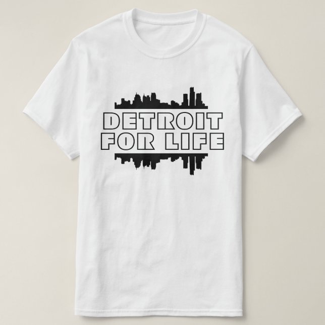 T-shirt Détroit pour la vie - Skyline (Design devant)