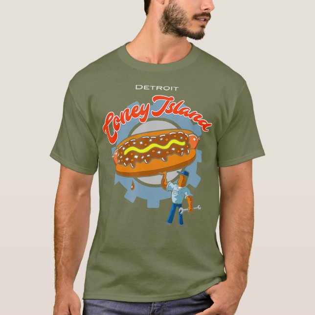 T-shirt Detroit Pride Coney Island Hot Dog (Devant)