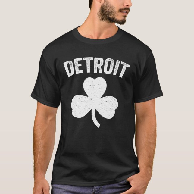 T-shirt Detroit St Patrick s Day Parade Irish Shamrock Cut (Devant)