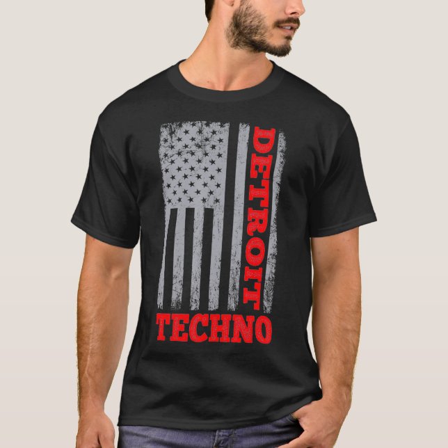 T-shirt Detroit Techno House Music Festival Tech Life (Devant)