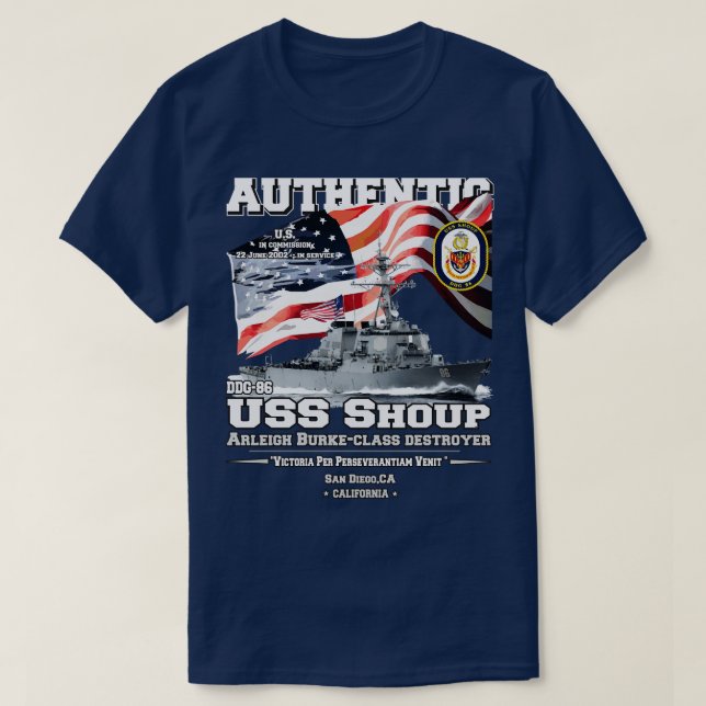 T-shirt Détroyer USS Shoup DDG86 (Design devant)