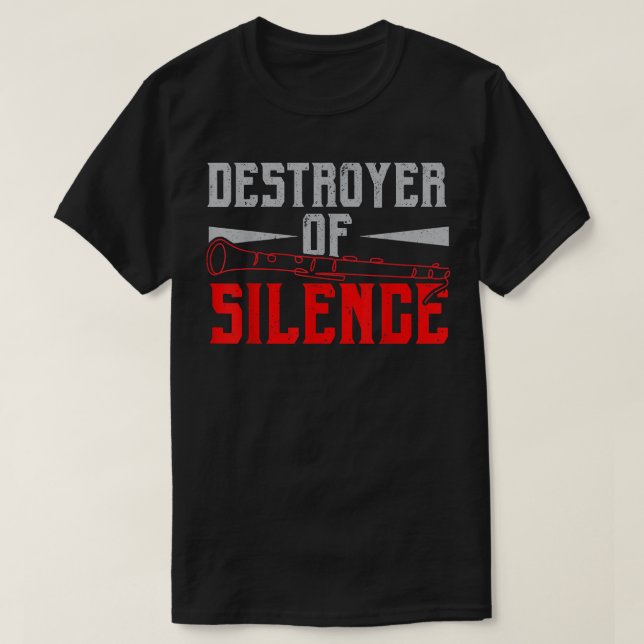 T-shirt Détruiseur De Silence Clarinet Musicien Instrument (Design devant)