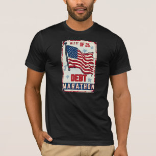 T-shirt Dette Marathon Mile 27 Sur 26 Drôle Finance Rétro